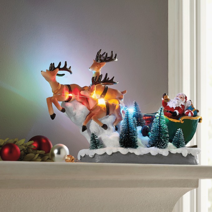 Lit Musical Santa Figurine, , large