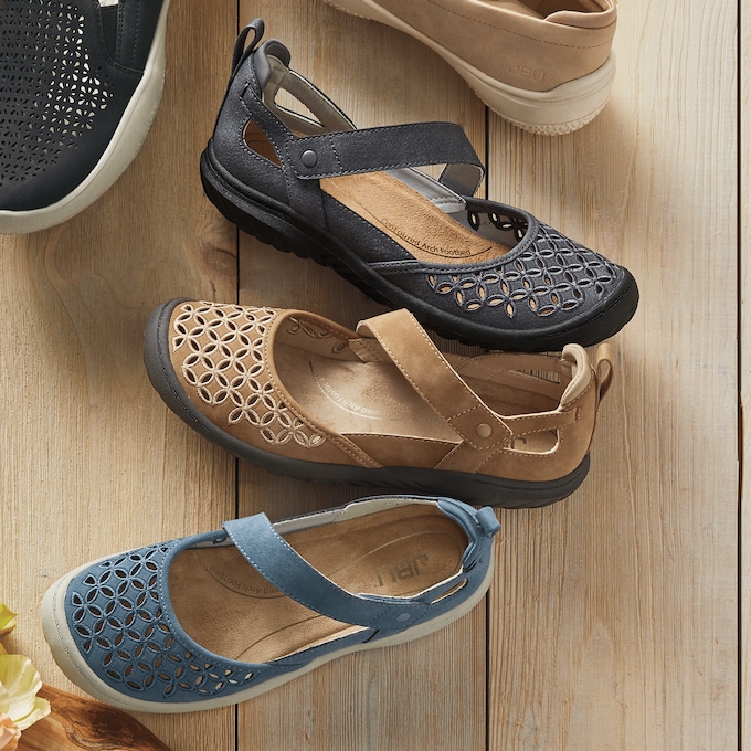 JBU Bianca Vegan Leather Mary Jane with Cutout Designs and Memory Foam Footbed, , large