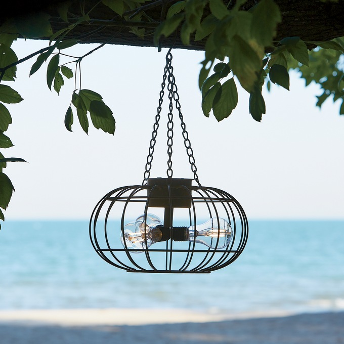 Metal Lantern with Edison Bulbs, , large