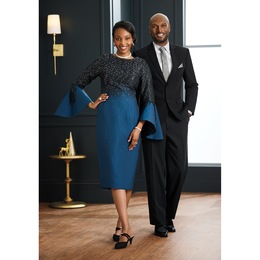 Ombre Sequin Sheath Dress, Men's Suit Coat and Men's Basic Dress Pant, , large