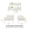 Monroe Twin-Over-Full Bunk Bed, White, large