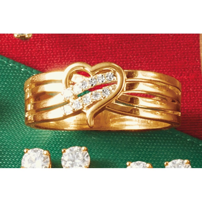 Lab-Created Diamond Heart Ring - .10 CTTW, , large