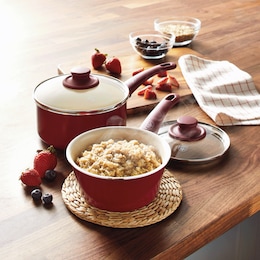 Set of 2 Greenlife Soft-Grip Ceramic Saucepans, , large