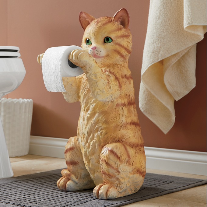 Kitten Toilet Paper Holder, , large
