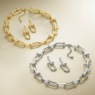 Stirrup Link Necklace and Earring Set, , large