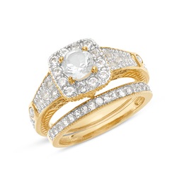 White Topaz Princess Bridal Set, , large