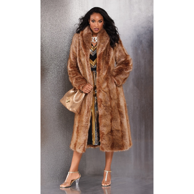 Large faux fur coat sale