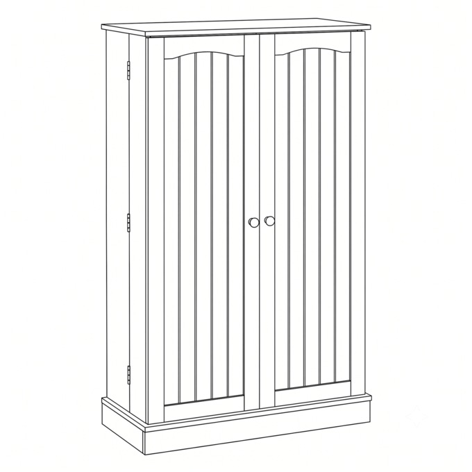 Melissa Double-Door Pantry, Red, large