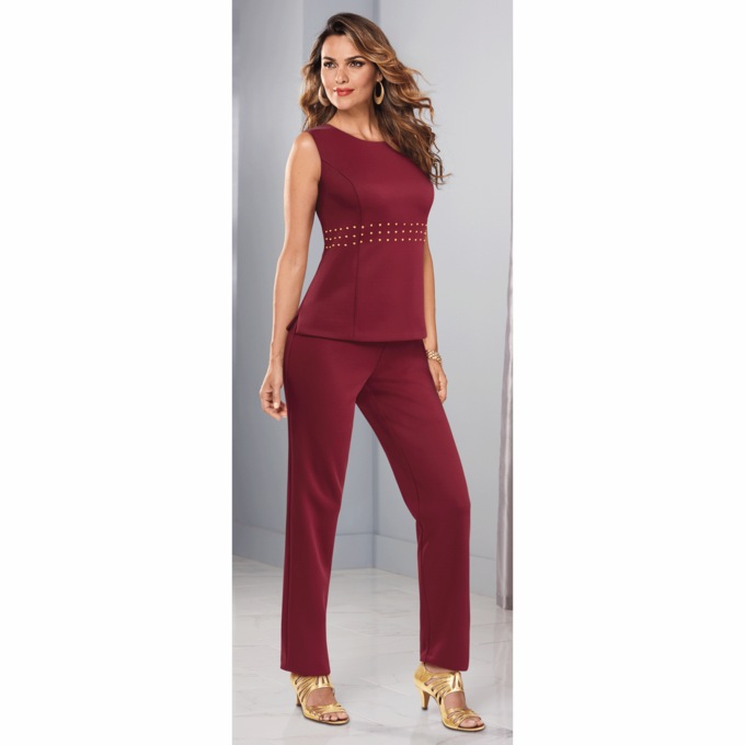 Riyon 3-Piece Studded Women's Pantsuit, , large
