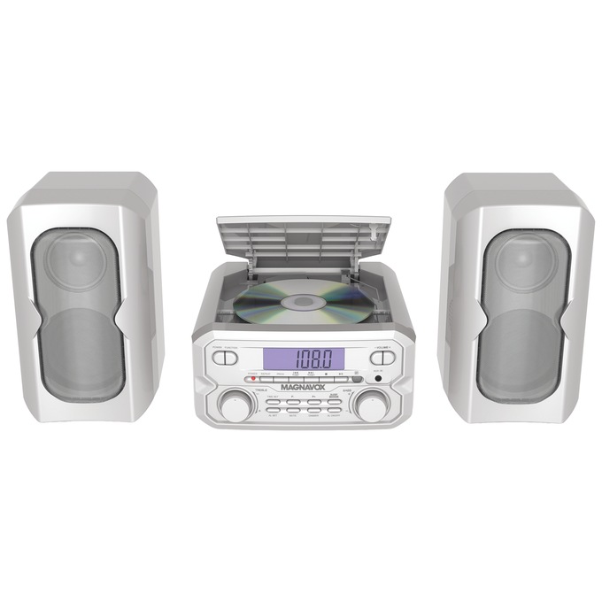 Magnavox 3-Piece CD Shelf System, Silver, large