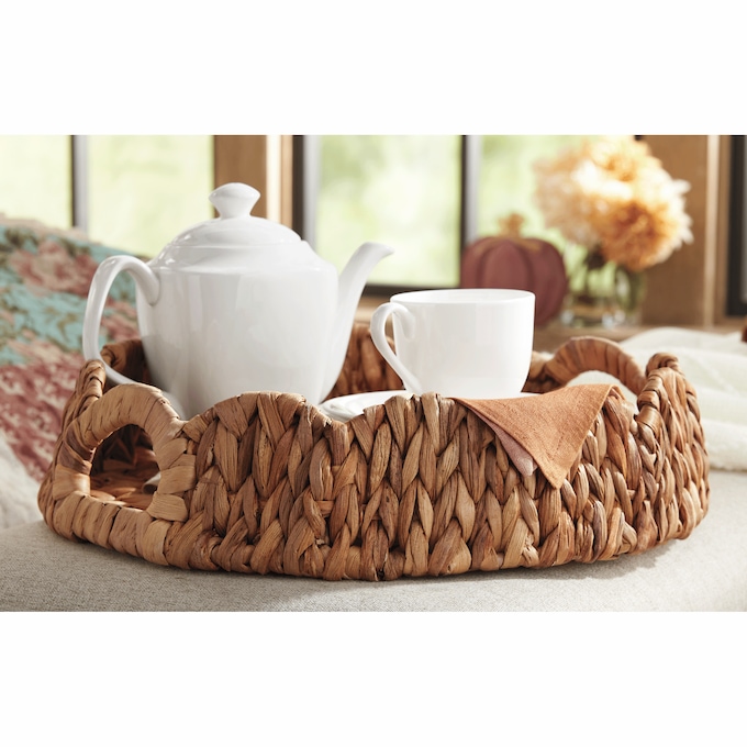 Scalloped-Edge Woven Tray, , large