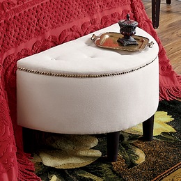 Half Moon Storage Ottoman, , large