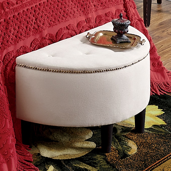 Half Moon Storage Ottoman, , large