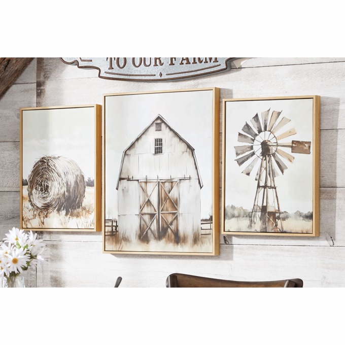 3-Piece Farm Life Wall Art Set, , large