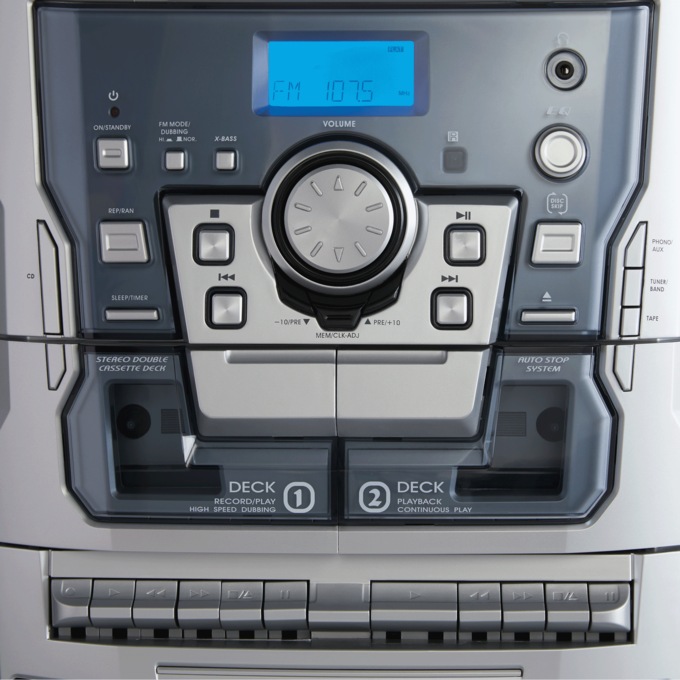 6-in-1 Music System with Deluxe Turntable, iPod/MP3, AM/FM, CD Player & Cassette, , large