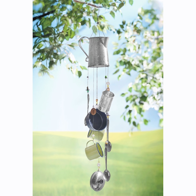 Coffee Time Wind Chime, Gray, large