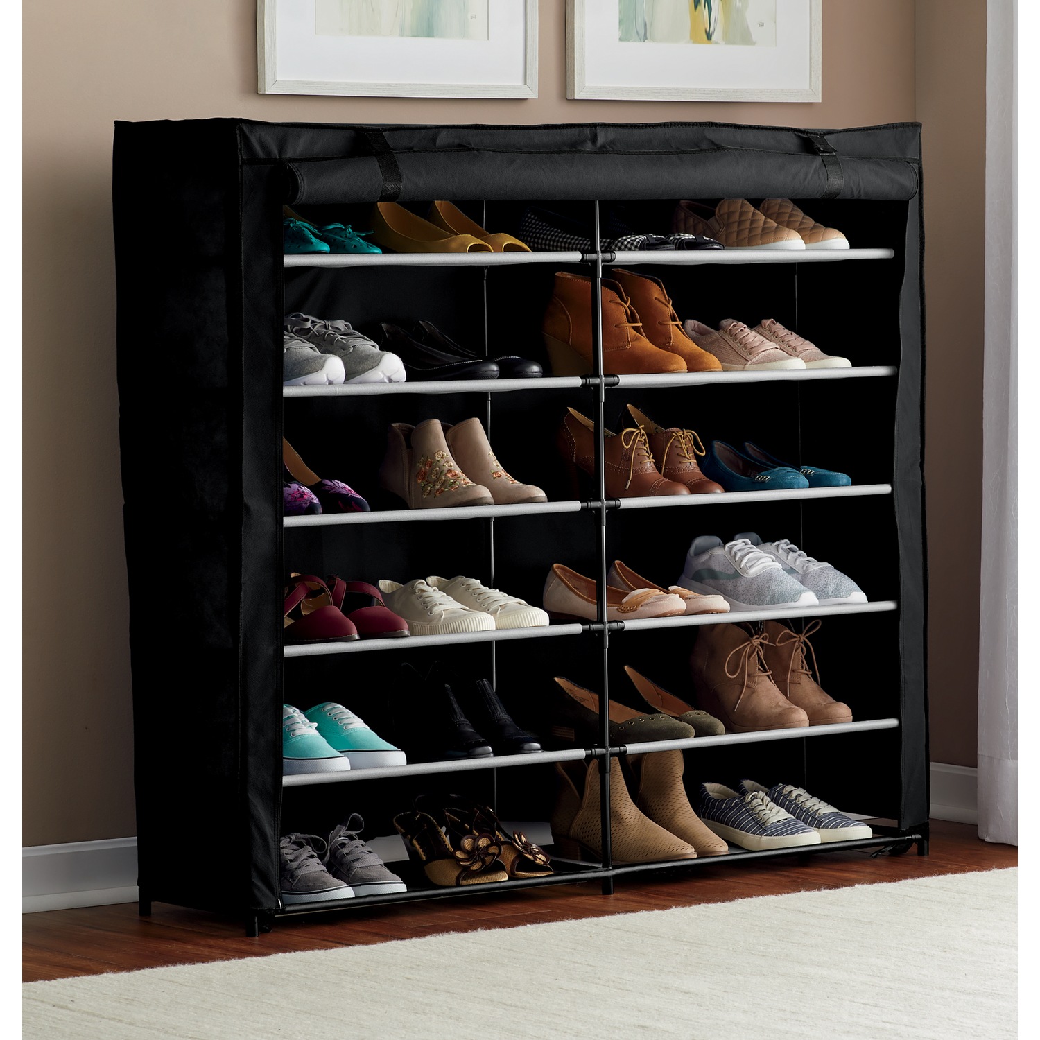 Double layer shoe shop storage rack