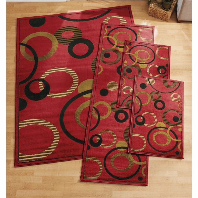 Geo Rings Rug Set, , large