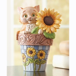 Jim Shore Cat with Sunflower Figure, , large