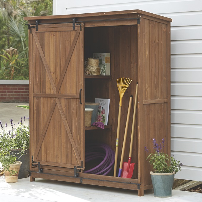 Barn Door Wood Garden Shed, , large