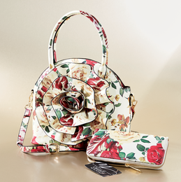 2-Piece Flower Handbag Set, , large