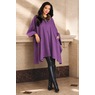 Warm Fleece Cape with Faux-Fur Collar and Pockets, , large