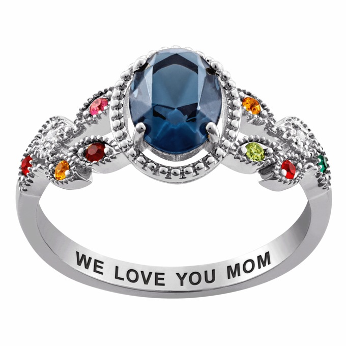 Personalized Family Birthstone Ring, , large