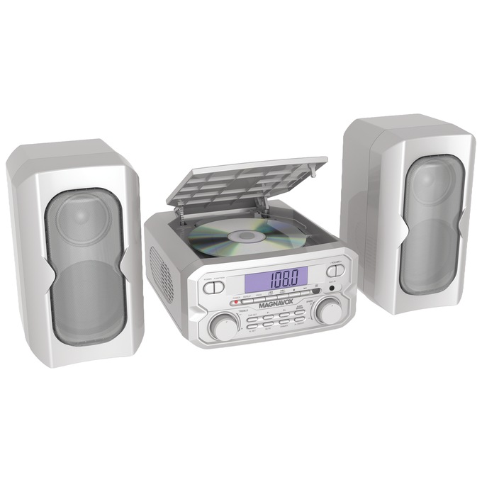 Magnavox 3-Piece CD Shelf System, Silver, large