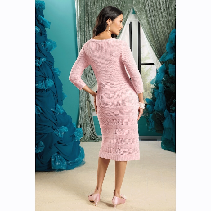 Shimmer Crochet Sweater Dress, , large