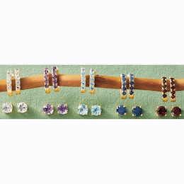 Gemstone 2-Pair Hoop &amp; Post Set, , large