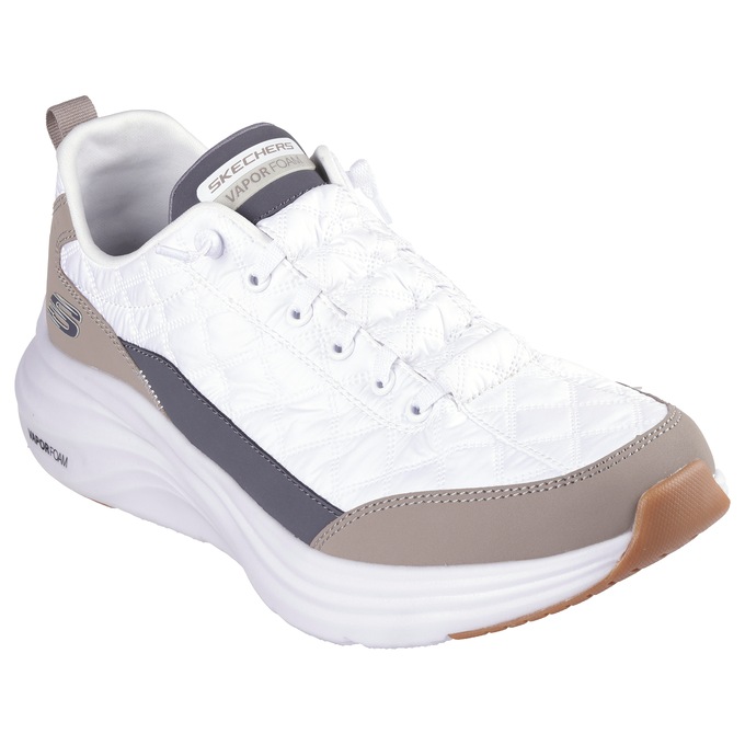 Skechers Men's Slip-Ins Vapor Foam Cozy Fit Sneaker, White Taupe, large