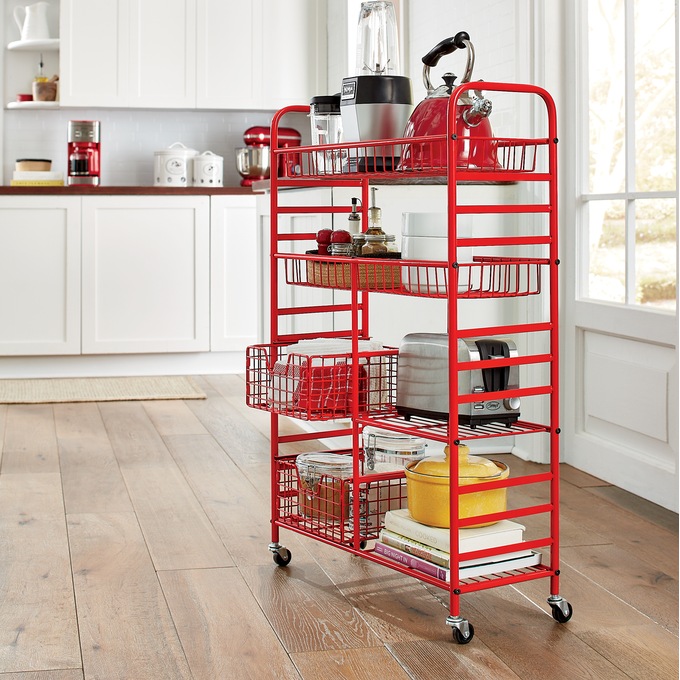 3-Bar Kitchen Cart, Delicious Red, large