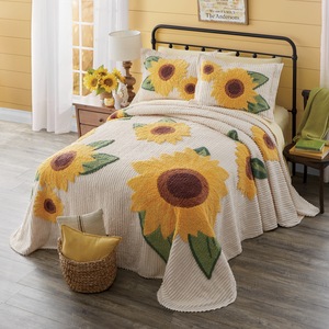 Sunflower Chenille Bedspread , , large