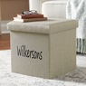 Folding Fabric Storage Ottoman, , large