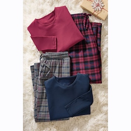 4-Piece Plaid PJ Set, , large