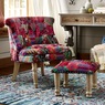 Tufted Patchwork Chair &amp; Ottoman, , large