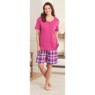 Plaid Knit Shorty PJs, , large