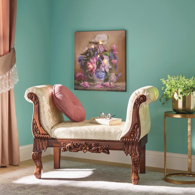 Lit Vintage Floral Wall Art, , large