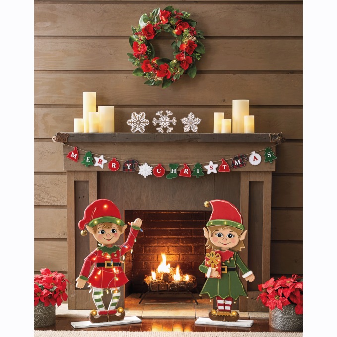 Set of 3 Carved-Wood Seasonal Décor, , large