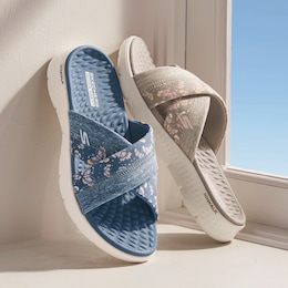 Skechers Womens&#39; GO WALK Flex Butterfly Bliss Slide, , large