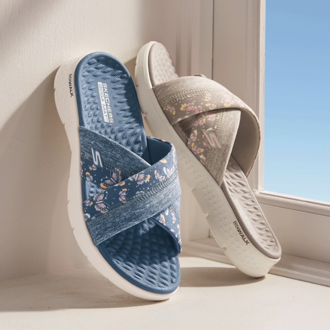 Skechers Womens' GO WALK Flex Butterfly Bliss Slide, , large