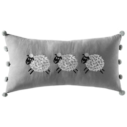 Embroidered 3 Little Sheep Pillow, , large