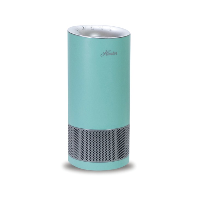 Hunter HP450 HEPA/UVC Tower Air Purifier, Aqua Silver, large