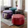 Hudson Round Storage Ottoman, , large