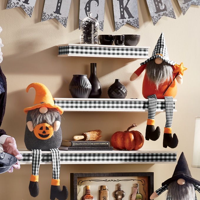 Set of 3 Buffalo Check Wall Shelves, , large