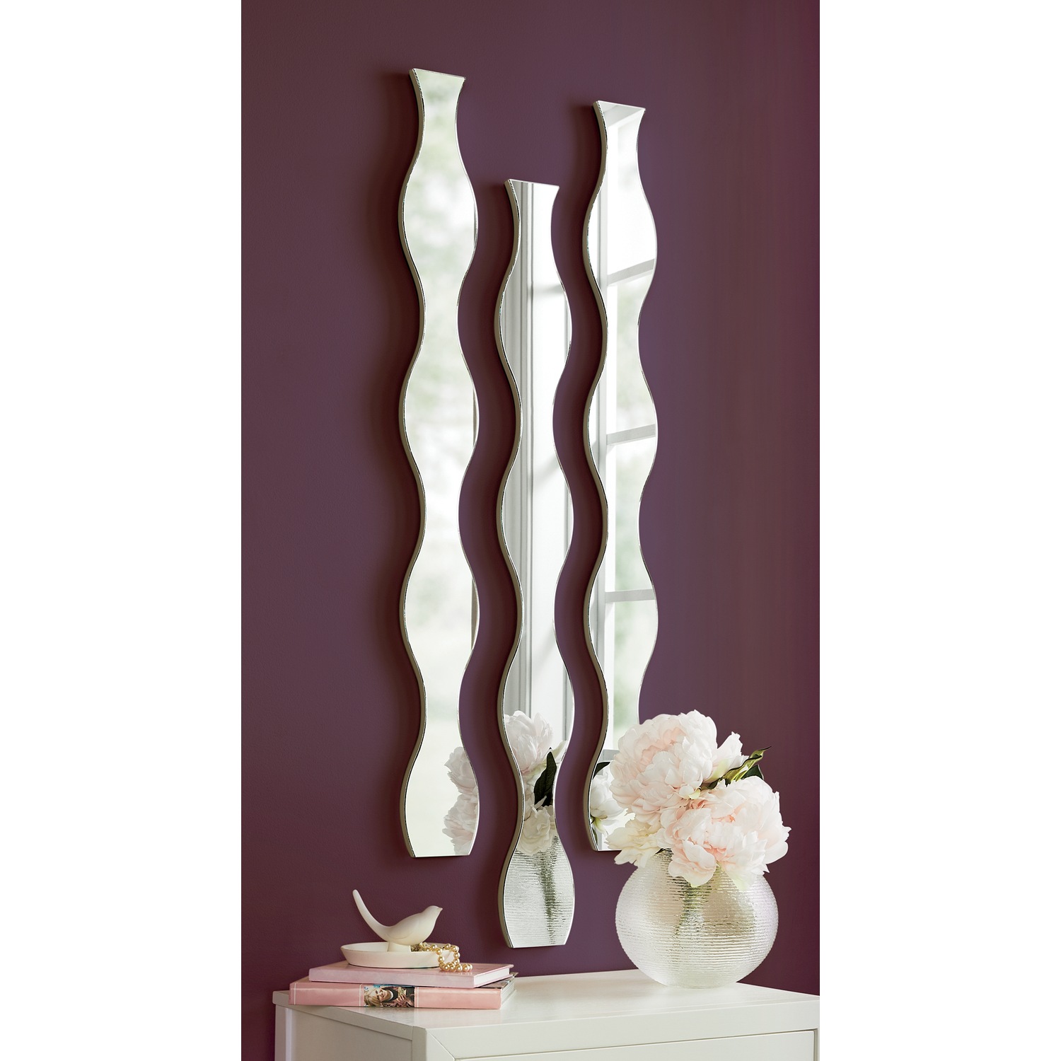 Set of 3 Wavy Wall Mirrors Montgomery Ward