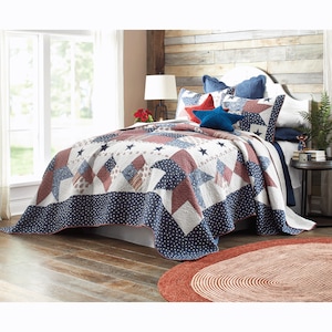 Brave Floor-Length Embroidered Quilt, , large