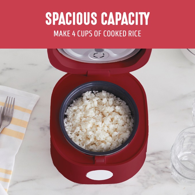 Greenlife 4-Cup Rice and Grains Cooker, Red, large