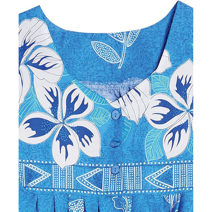 Border Print Patio Dress, Royal, large