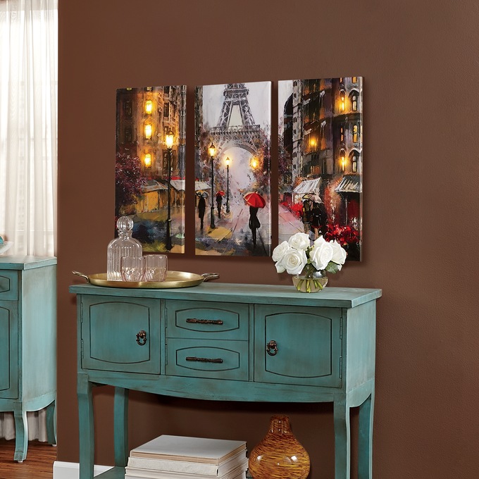 Lit 3-Piece Dreams of Paris Canvases, , large